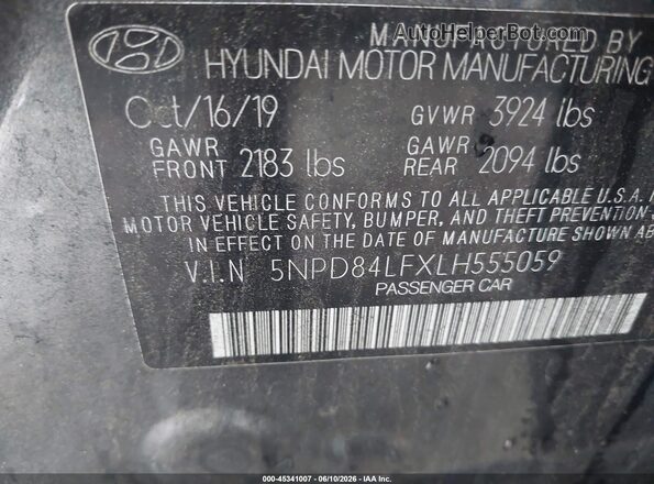 5NPD84LFXLH555059 2020 HYUNDAI ELANTRA Серый Вид подкапотного пространства