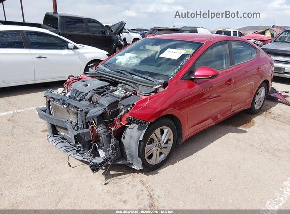 5NPD84LFXLH607029 2020 HYUNDAI ELANTRA Red Առջևի ձախ երեք քառորդ տեսարան