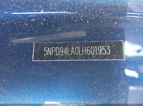 5NPD94LA0LH601953 2020 HYUNDAI ELANTRA Blue 