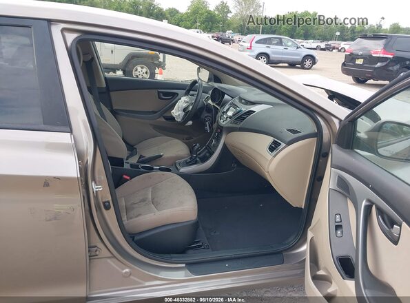 5NPDH4AE1GH655180 2016 HYUNDAI ELANTRA Желто-коричневый Вид салона спереди
