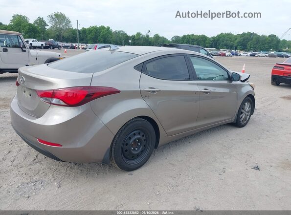 5NPDH4AE1GH655180 2016 HYUNDAI ELANTRA Желто-коричневый Задняя правая четверть