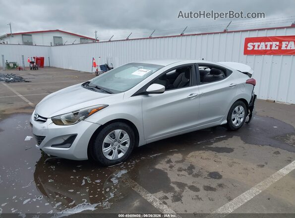 5NPDH4AE1GH662856 2016 HYUNDAI ELANTRA Silver Առջևի ձախ երեք քառորդ տեսարան
