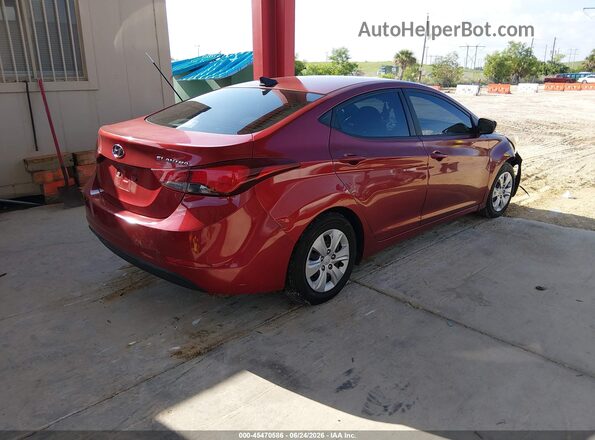 5NPDH4AE1GH677096 2016 HYUNDAI ELANTRA Red Tył prawy