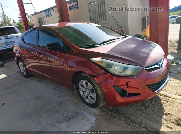 5NPDH4AE1GH677096 2016 HYUNDAI ELANTRA Red Widok wnętrza z tyłu