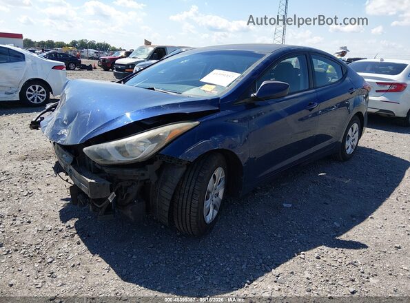 5NPDH4AE1GH693606 2016 HYUNDAI ELANTRA Blue Առջևի ձախ երեք քառորդ տեսարան