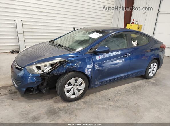 5NPDH4AE1GH697056 2016 HYUNDAI ELANTRA Dark Blue Front left