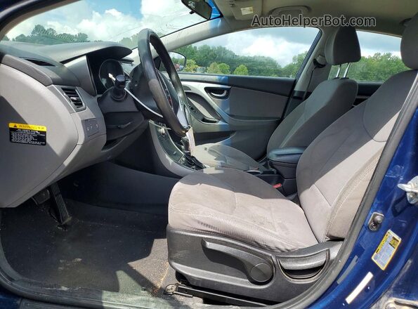 5NPDH4AE2GH660579 2016 HYUNDAI ELANTRA Blue Вид салону спереду