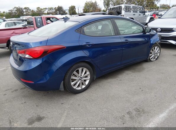 5NPDH4AE2GH688933 2016 HYUNDAI ELANTRA Синий Задняя правая четверть