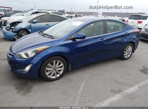 5NPDH4AE2GH688933 2016 HYUNDAI ELANTRA Синий Передняя левая четверть