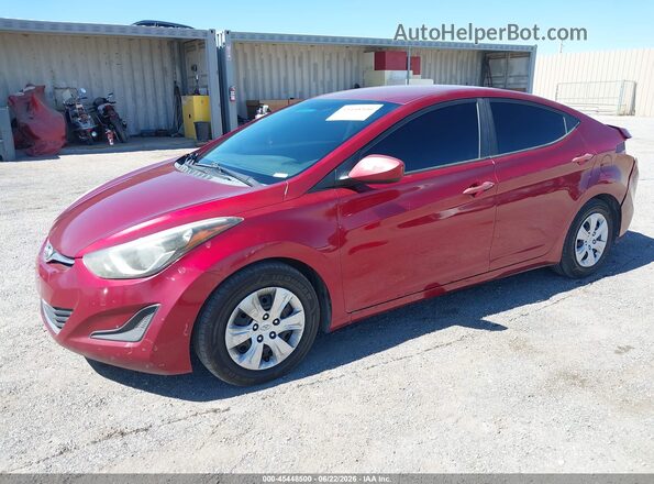 5NPDH4AE2GH709747 2016 HYUNDAI ELANTRA Бордовый Передняя левая четверть