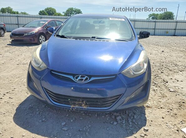 5NPDH4AE2GH741016 2016 HYUNDAI ELANTRA Blue Front view