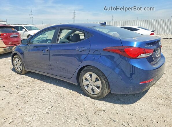 5NPDH4AE2GH741016 2016 HYUNDAI ELANTRA Blue Rear left