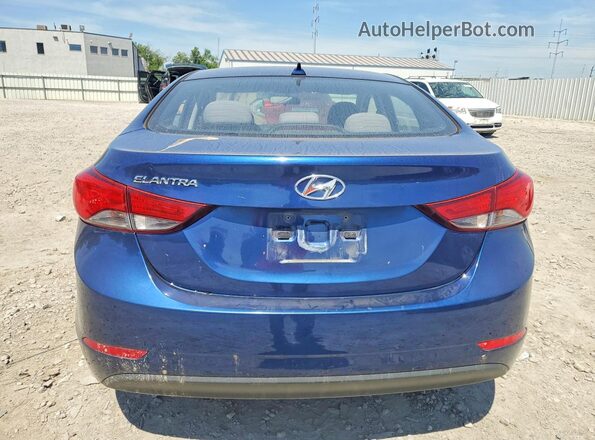 5NPDH4AE2GH741016 2016 HYUNDAI ELANTRA Blue Rear view