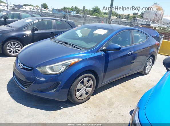 5NPDH4AE2GH758835 2016 HYUNDAI ELANTRA Blue Przód lewy
