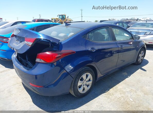 5NPDH4AE2GH758835 2016 HYUNDAI ELANTRA Blue Tył prawy