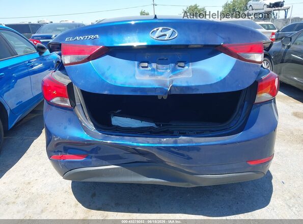 5NPDH4AE2GH758835 2016 HYUNDAI ELANTRA Blue Widok z przodu