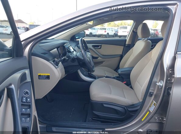 5NPDH4AE2GH771925 2016 HYUNDAI ELANTRA Gray Вид салону спереду
