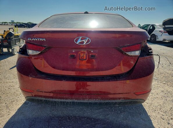 5NPDH4AE3GH667928 2016 HYUNDAI ELANTRA Red Вид ззаду