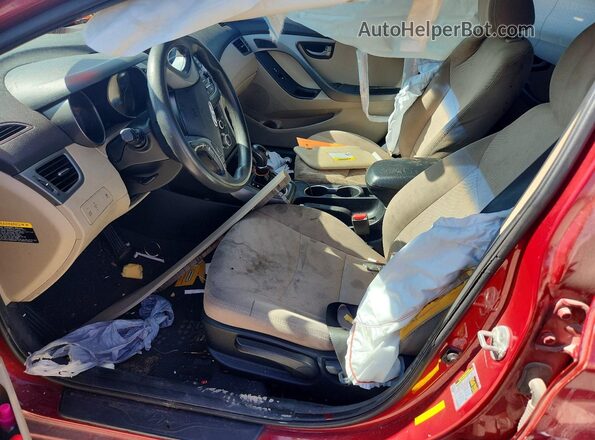 5NPDH4AE3GH667928 2016 HYUNDAI ELANTRA Red Вид салону спереду
