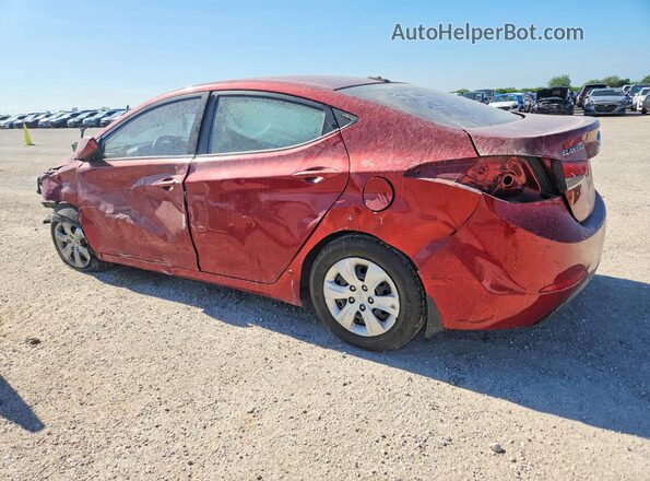 5NPDH4AE3GH667928 2016 HYUNDAI ELANTRA Red Задня ліва чверть