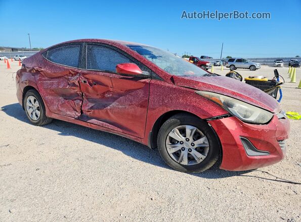 5NPDH4AE3GH667928 2016 HYUNDAI ELANTRA Red Передня права чверть