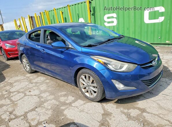 5NPDH4AE3GH720580 2016 HYUNDAI ELANTRA Синий Передняя правая четверть