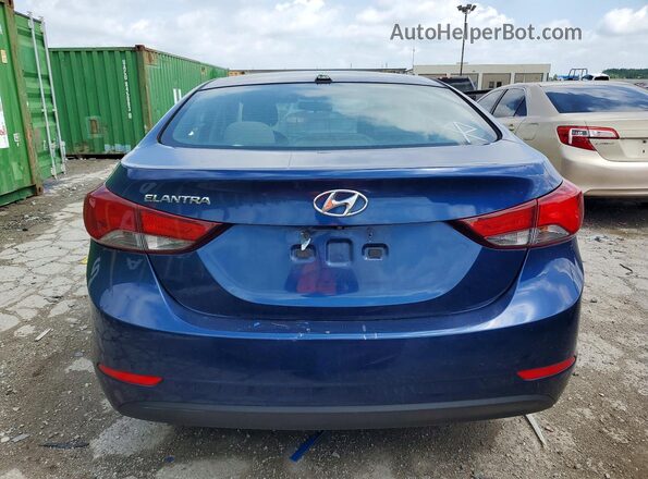 5NPDH4AE3GH720580 2016 HYUNDAI ELANTRA Синий Вид сзади