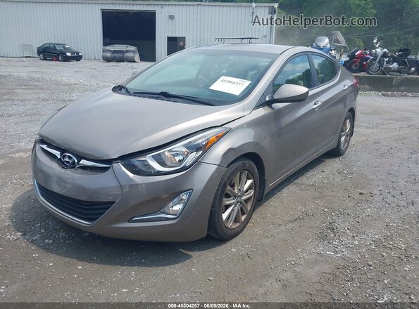 5NPDH4AE3GH746936 2016 HYUNDAI ELANTRA Gray წინა მარცხენა ხედი სამი მეოთხედიდან