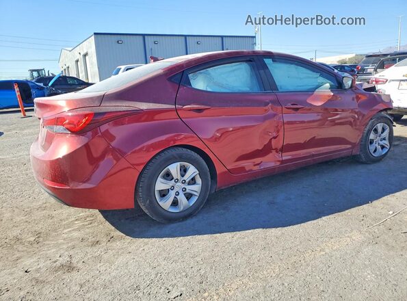 5NPDH4AE3GH748167 2016 HYUNDAI ELANTRA Red უკანა მარჯვენა
