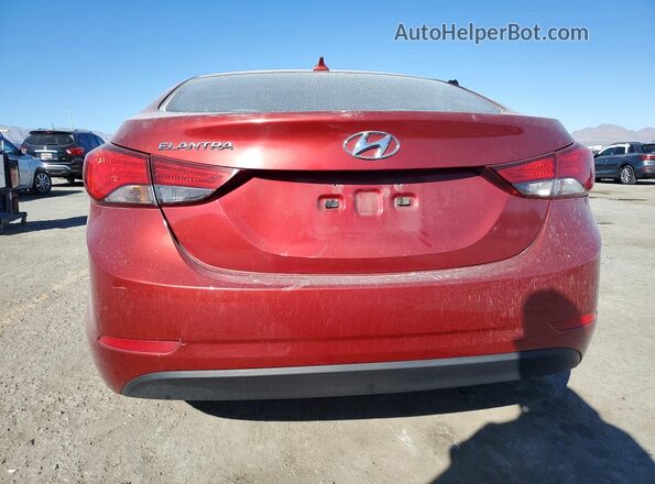 5NPDH4AE3GH748167 2016 HYUNDAI ELANTRA Red უკანა ხედი