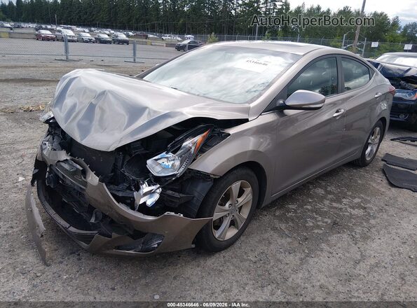 5NPDH4AE3GH783467 2016 HYUNDAI ELANTRA Gray Առջևի ձախ երեք քառորդ տեսարան