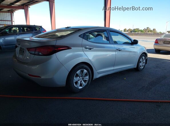 5NPDH4AE4GH665346 2016 HYUNDAI ELANTRA Серебряный Задняя правая четверть