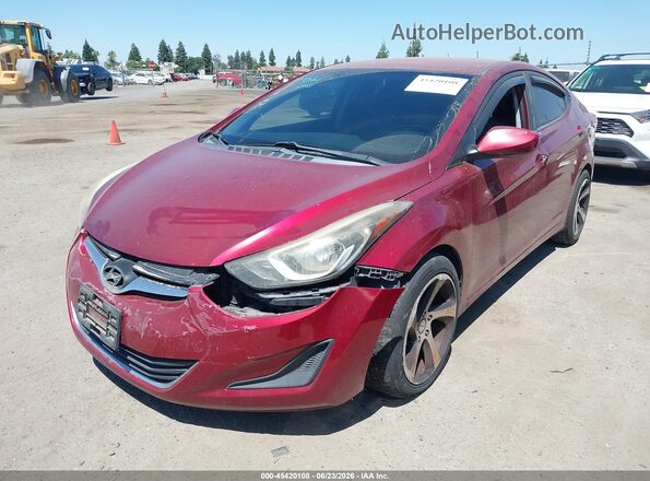 5NPDH4AE4GH686035 2016 HYUNDAI ELANTRA Red Front left