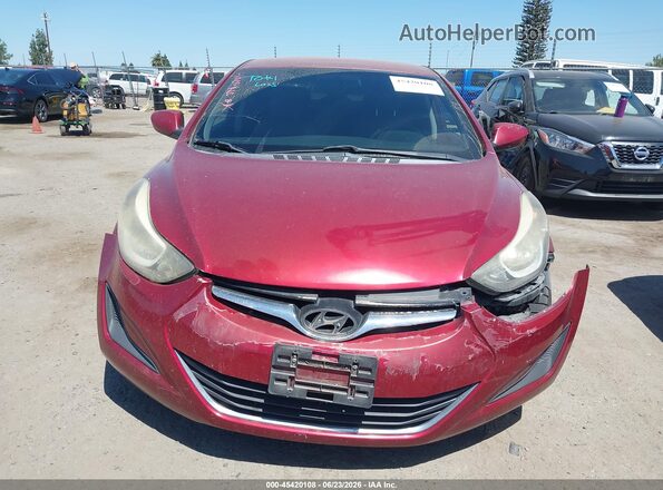 5NPDH4AE4GH686035 2016 HYUNDAI ELANTRA Red Instrument cluster view
