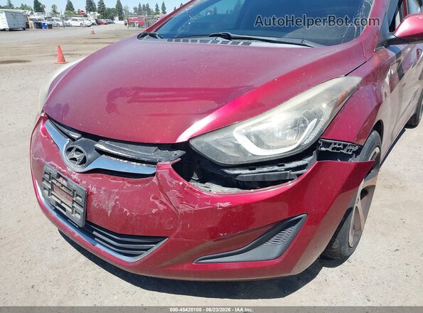 5NPDH4AE4GH686035 2016 HYUNDAI ELANTRA Red Front view