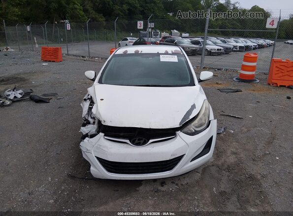 5NPDH4AE4GH690439 2016 HYUNDAI ELANTRA White Widok zestawu wskaźników