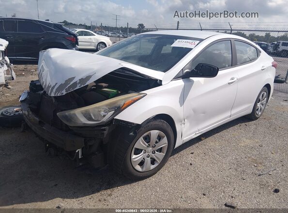 5NPDH4AE4GH718384 2016 HYUNDAI ELANTRA White Առջևի ձախ երեք քառորդ տեսարան