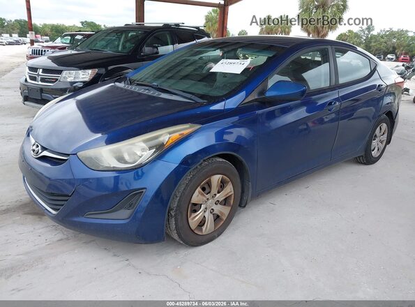 5NPDH4AE4GH720023 2016 HYUNDAI ELANTRA Blue 