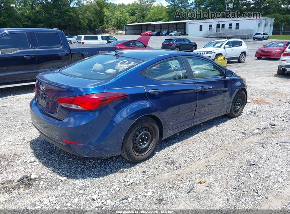 5NPDH4AE4GH735055 2016 HYUNDAI ELANTRA Blue Задня права чверть
