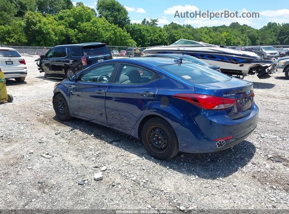 5NPDH4AE4GH735055 2016 HYUNDAI ELANTRA Blue Задня ліва чверть