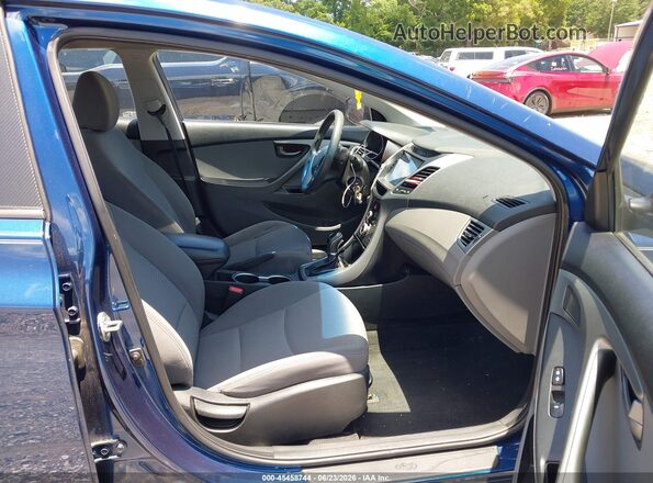 5NPDH4AE4GH735055 2016 HYUNDAI ELANTRA Blue Вид салону спереду