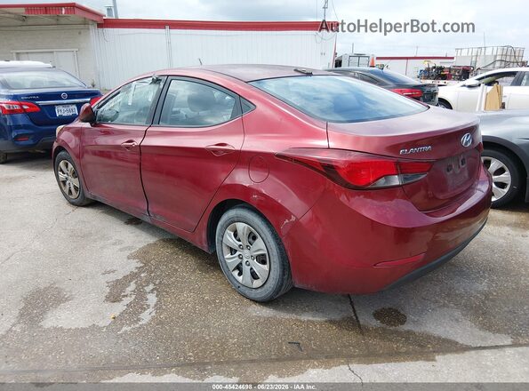 5NPDH4AE4GH753202 2016 HYUNDAI ELANTRA Red Trasero izquierdo