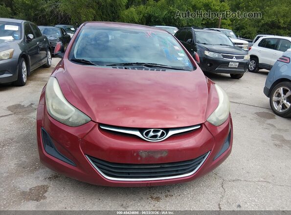 5NPDH4AE4GH753202 2016 HYUNDAI ELANTRA Red Vista frontal
