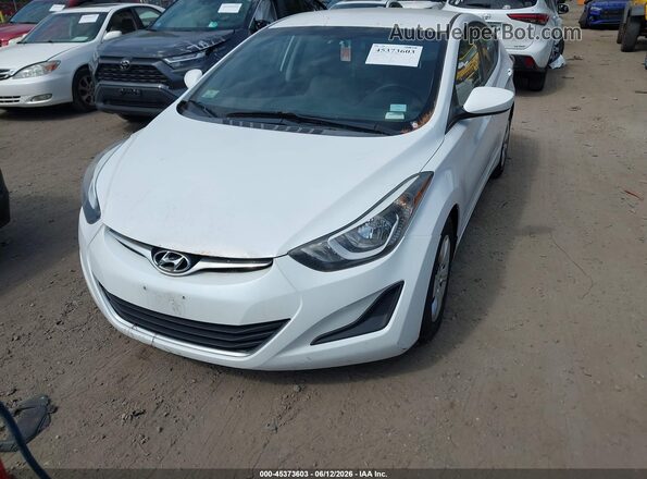 5NPDH4AE4GH765818 2016 HYUNDAI ELANTRA White Front left