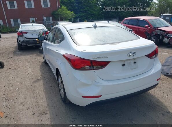 5NPDH4AE4GH765818 2016 HYUNDAI ELANTRA White Rear left