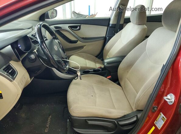 5NPDH4AE4GH769562 2016 HYUNDAI ELANTRA Красный Вид салона спереди