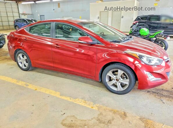 5NPDH4AE4GH769562 2016 HYUNDAI ELANTRA Красный Передняя правая четверть