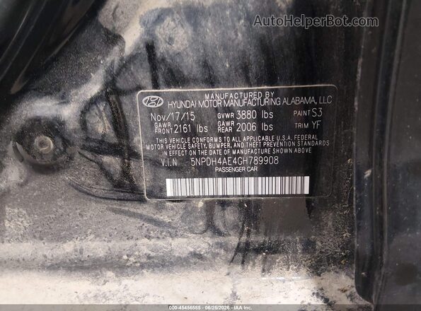 5NPDH4AE4GH789908 2016 HYUNDAI ELANTRA Beige Engine compartment view