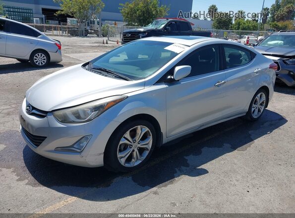 5NPDH4AE5GH669552 2016 HYUNDAI ELANTRA Серебряный Передняя левая четверть