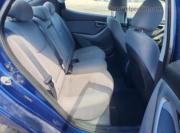5NPDH4AE5GH743908 2016 HYUNDAI ELANTRA Blue უკანა სავარძლების ხედი